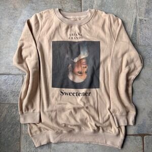 Ariana Grande Sweetener Tour Album Tan Crewneck Women's Large